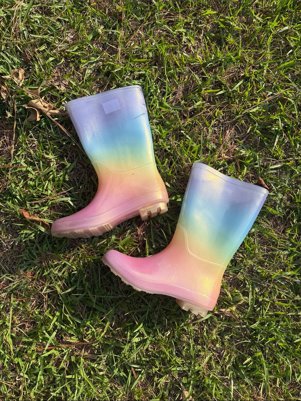 Kids Rainbow Gradient Waterproof Rain Boots